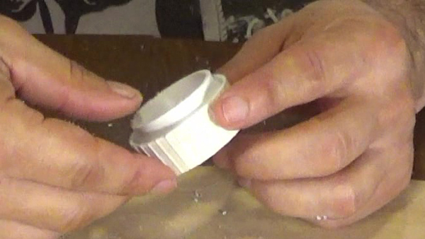 Bevel glued to cone.