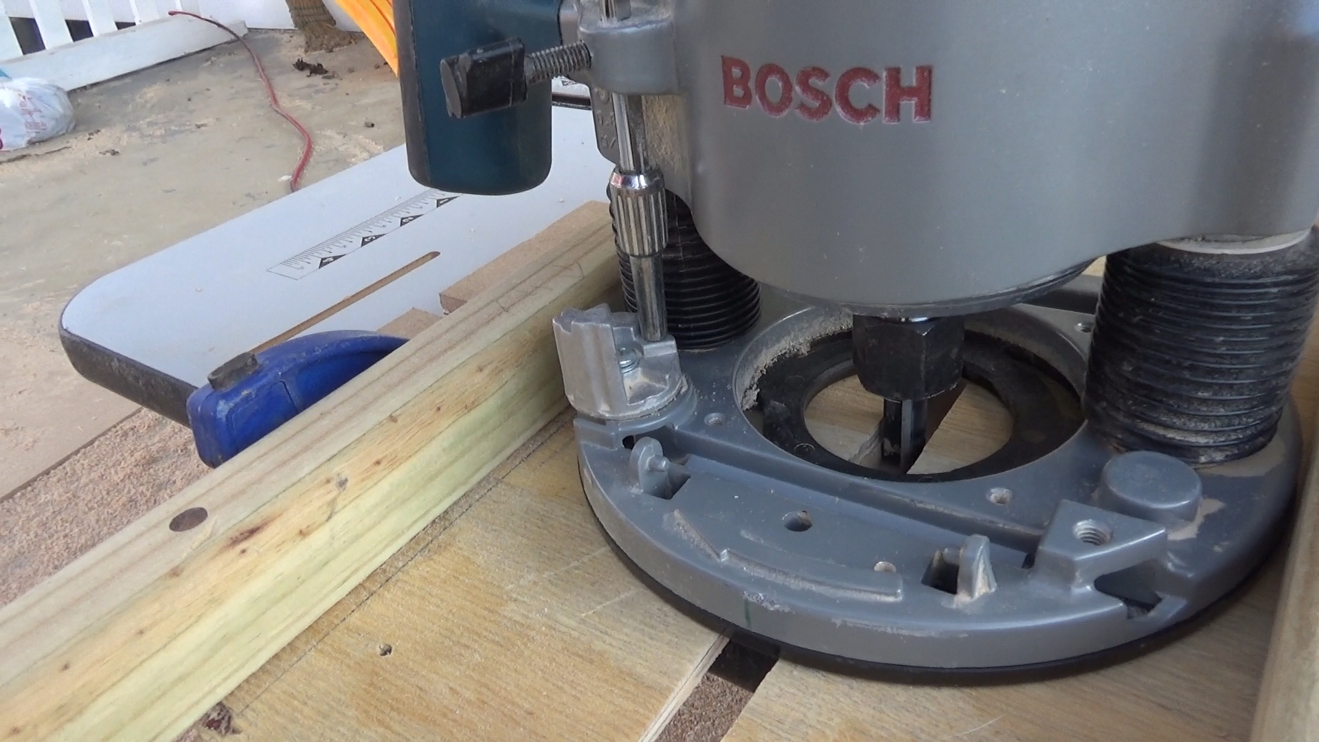 Router bit on work piece
