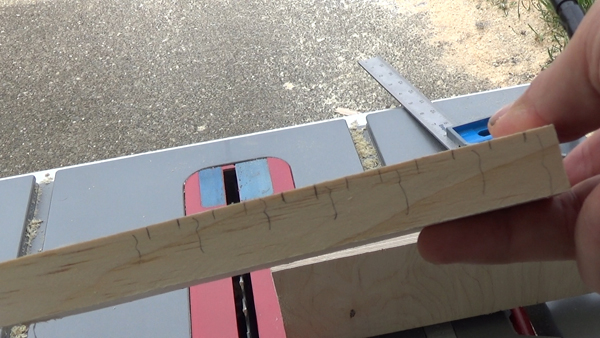 Mark sides of wood